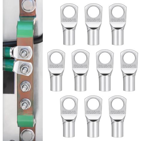 10 Pièces cosses electriques a sertir 35mm² M10,Cosse Electrique A Sertir pour Batterie Voitures, Automobile, Motos,cosse electrique en Cuivre Etamé Connecteurs SC (1/5)