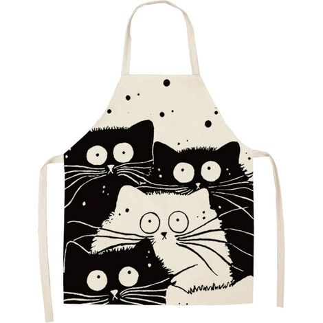 Niedliche Katze. Passend zu Kleidung. Kompatibel mit Kochen, lustige, verstellbare Küche. Passend zu Kleidung. Geeignet für Männer und Frauen, niedliches Katzendesign, Küche und Rücken. Passend zu Kle (1/4)