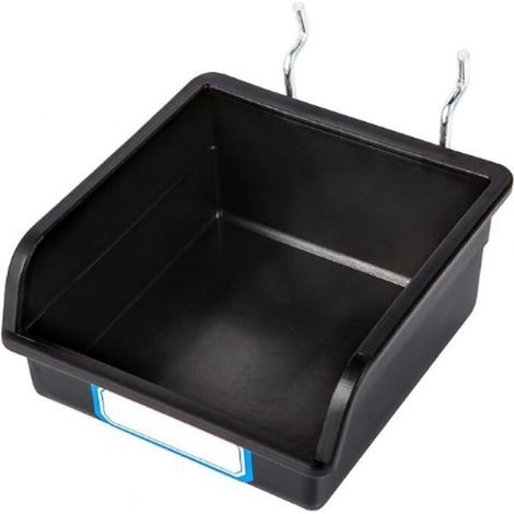 Lot de 10 bacs à panneaux perforés avec crochets, pour organiser les accessoires, noir (1/5)