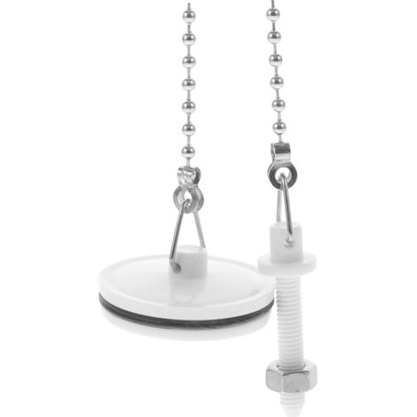 Bouchon de lavabo inox anti-fuite avec chaîne pour bonde (1/5)