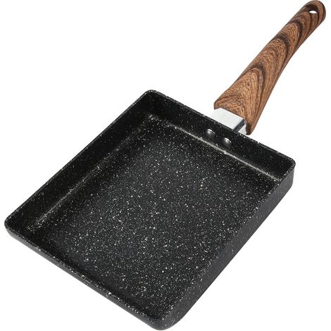 Tamagoyaki Rechteckiger Antihaft-Topf Schwarz Praktische Bratpfanne Küchenutensilien (1/5)