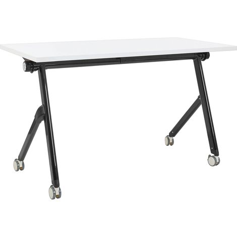 Foldable Office Desk BENDI White 120 cm 60 cm with Wheels (1/5)