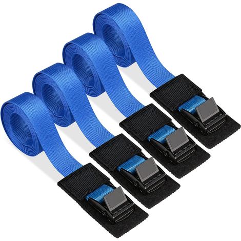 Lot de 4 sangles d'arrimage courtes pour porte-vélos, longueur 40 cm, largeur 20 mm, charge maximale 200 kg, pour coffre de toit, vélo, vélo électrique (1/5)
