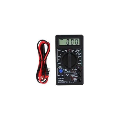 Multímetro digital LCD portátil DT-830B Amperímetro, voltímetro, óhmetro Rango de voltaje DC 1000V, corriente 10A, resistencia 2000kΩ - treDT-830B (1/5)