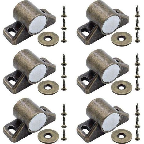 6 aimants pour porte de placard loquets magntiques avec rondelles et vis bronze Quincaillerie Sécurité et se (1/4)