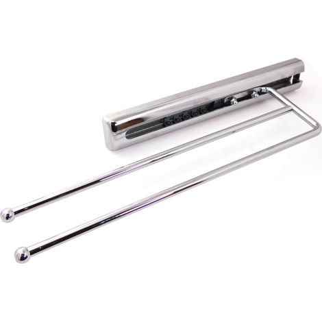Kesseböhmer Teleskop-Handtuchauszug Chrom poliert - 1 STÜCK 2-armig Länge 325 mm (ausgezogen: ca. 505 mm) Handtuchhalter von SOTECH