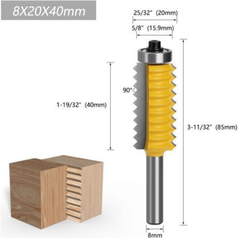 (8x20x40mm)Routeur à Joint réversible, Rail à tige de 8mm, routeur à colle, coupe-Tenon conique, outils pour le travail du bois (1/3)