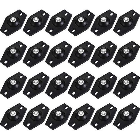 Lot de 24 roulettes adhésives pour boîte de rangement domestique-4.5X2.6CM-Black (1/3)