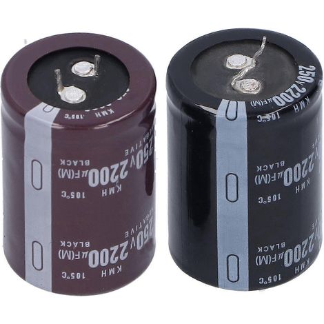 Condensateurs électrolytiques, aluminium, cylindriques, 250 V, 2200 μF, 105 °C, 35 x 50 mm