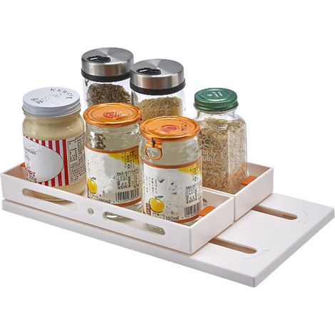 Étagère à Épices Plateau Tournant Frigo Cuisine Rotatif 180° Porte Susan Rangement Organisation Placard pour Epices Snack Bouteille (1/4)