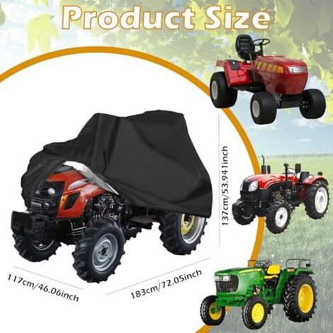 Housse de tracteur de jardin, Housse Protection Tondeuse Housse de Tondeuse à Gazon Autoportée, Imperméable Housse de Tondeuse en Polyester 210d avec Sac de Rangement a Cordon(183x137x117cm) (1/4)