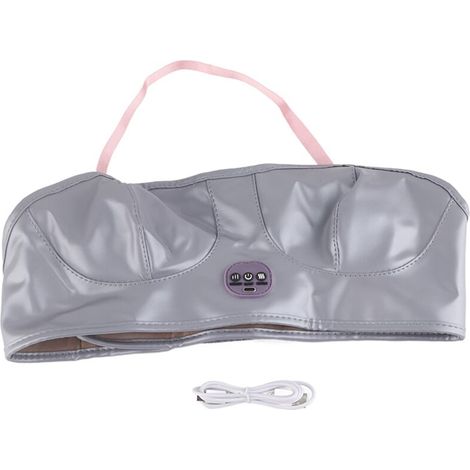 Appareil de Massage Vibrant pour Poitrine, Massage Thermique et Galbe - Rechargeable Gris Argent
