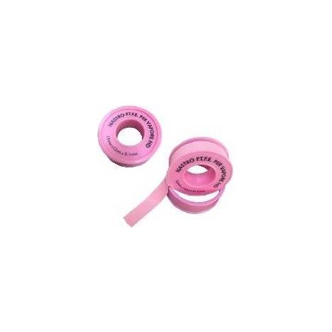 NASTRO PTFE TEFLON PER VAPORE ROSA Misura: H. 12 mm x 12 m x 0,1 mm