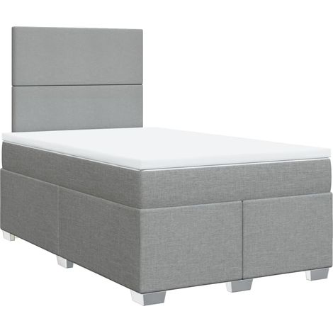 Maison Exclusive - Giroletto a Molle con Materasso Grigio Chiaro 120x200cm Tessuto (1/5)