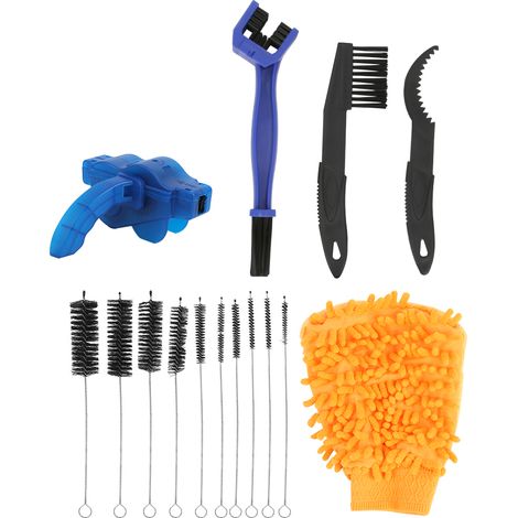Kit de 15 pièces pour nettoyer et entretenir la chaîne de votre VTT : brosse à cheveux noirs. (1/5)