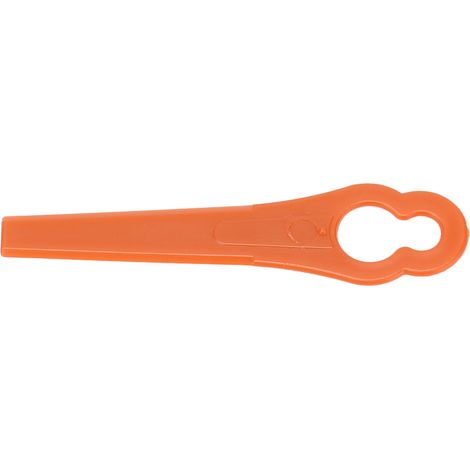 100 Ersatz-Schneidklingen aus Kunststoff für Freischneider und Gartentrimmer, 80 mm, Lochdurchmesser 11 x 7 mm, Orange (1/5)
