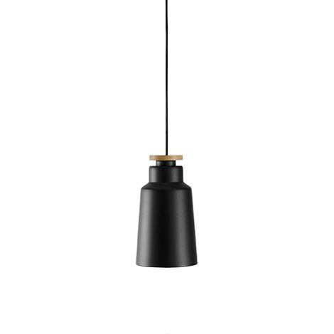 Street S Dome Suspension Plafonnier Plat Noir 1x E27
