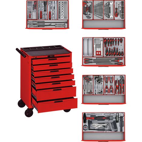 Servante rouge mini master set 7 tiroirs Teng Tools TCMM259N (1/5)