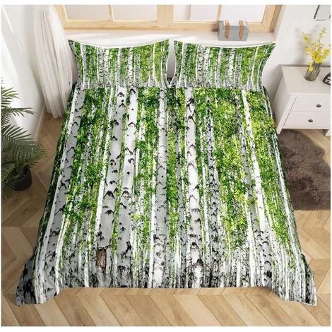 Arbre Imprimé Ensembles de Housse de Couette Feuille Branche Parure de Lit 220x240cm Paysage Naturel Housse de Couette pour - 100 (1/4)