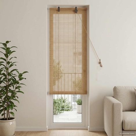 vidaXL Store enrouleur Marron 50 x 220 cm Bambou (1/5)