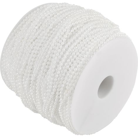 Guirlande de perles de fil d'imitation nacré, 100 m/rouleau, 2,5 mm (blanc), pour décoration de mariage DIY