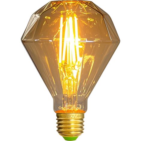 Ampoule LED Vintage Diamant Edison G95 4W E27 220/240V - Spécialité Décorative (Doré) (1/5)