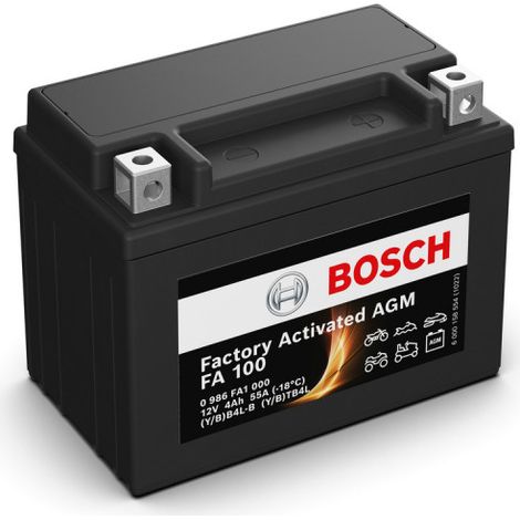 Batterie moto Bosch FA100 YB4L-B YTB4L 12V 4AH 55A (1/5)