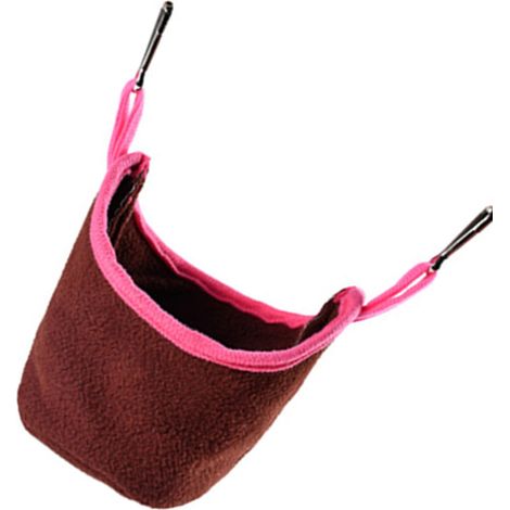 Hamac suspendu chaud pour hamster, avec crochet, idéal pour les petits animaux comme les lapins. Couleur : rouge café. (1/5)