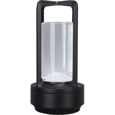 Lampe de table sans fil, abat-jour en cristal, 16 températures de couleur, télécommande, commande tactile, LED RGB à intensité variable, noire (1/5)