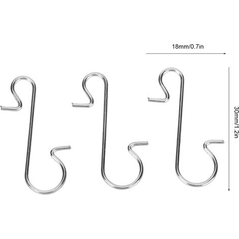 100 Crochets Métalliques en Forme de S pour Suspension Décorative, Support pour Sapin de Noël (Blanc) (1/5)