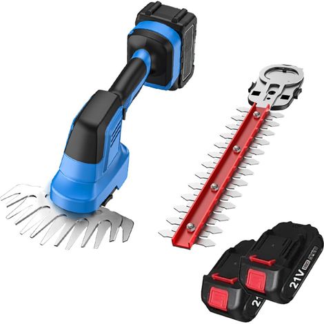 TAGLIASIEPE A BATTERIA 2IN1 SIEPI RIFINITORE TAGLIAERBA CESOIA FORBICI 2BATTERIE