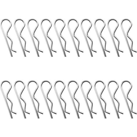 Lot de 20 goupilles fendues en métal durable avec boîte en plastique pour tracteur, remorque de pelouse, M2,5 x 50 mm (1/5)