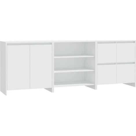 3 pcs Buffet,Bahut,Meuble de Rangements Blanc Bois d'ingénierie CFW94227 (1/5)