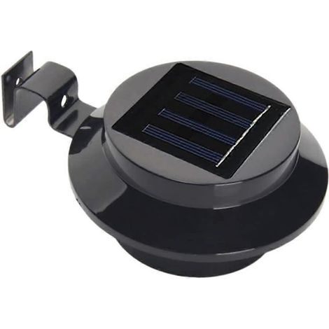 Lampe solaire LED extérieure pour clôture - Éclairage de jardin et d'allée à LED blanc chaud, couleur noire, alimentée par l'énergie solaire. Idéale pour les allées et les aménagements paysagers.