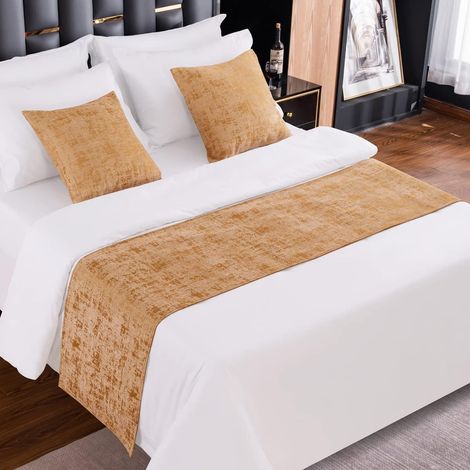 The Color Gold Bed Frame, Durable Decorative Bed Scarf for Home and Hotel (Cushion Covers Sold Separately) (1/5)