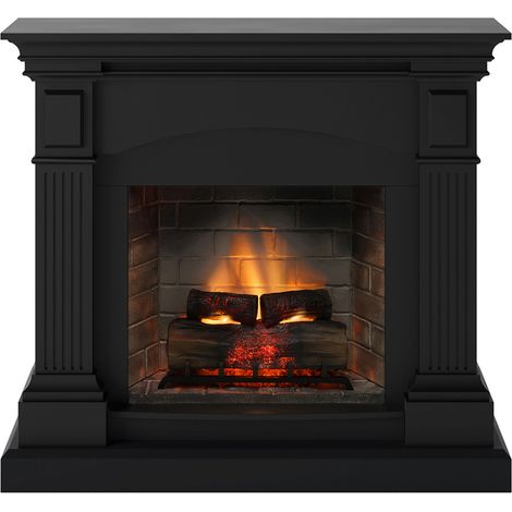 TAGU Cheminée électrique connectée 1400W - MAGNA Powerflame 2 - effets flammes 3D et crépitement - Noir (1/5)