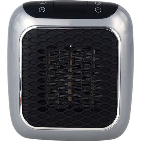 800 Watts Chauffage Soufflant Ceramique Mini Chauffage Soufflant Chauffage éConomique Portable Chauffage sur Prise avec Thermostat et Minuterie, pour Bureau, Chambre, Salon-(gris avec télécommande) (1/5)