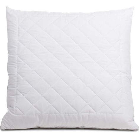Oreiller avec Coussin intérieur de 300g et Bande respirante, Garniture Supplémentaire incluse, 80 x 80 cm - Blanc (1/5)