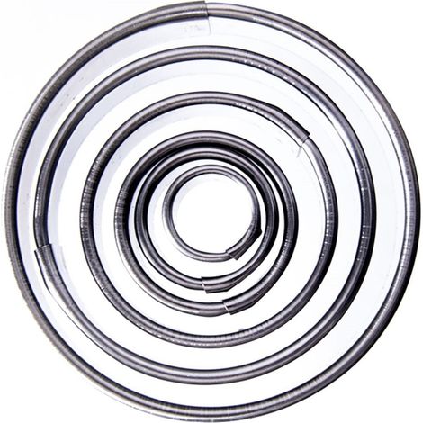 Cortador de galletas de acero, circular de 1,3 a 5,2 cm, 5 unidades. (1/2)