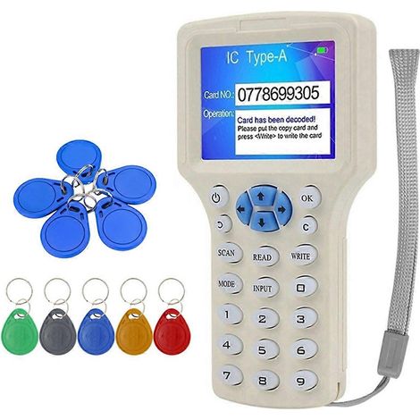 NFC-RFID-Smartcard-Lesegerät + 5 CUID/T5577-Schlüsselanhänger, 125K 13,56M RFID-Duplikator, IC/ID-RFID-Schlüsselprogrammierer und -gravierer (1/5)