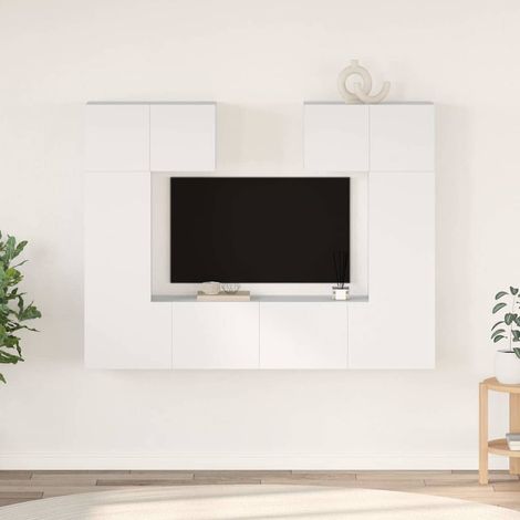 vidaXL Set de muebles de salón TV 6 piezas madera de ingeniería blanco (1/5)