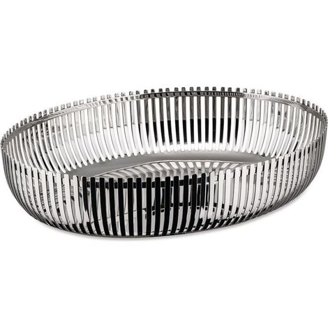Alessi PCH06-26 Cestino Ovale in Acciaio Inox 18-10 26 cm colore Acciaio