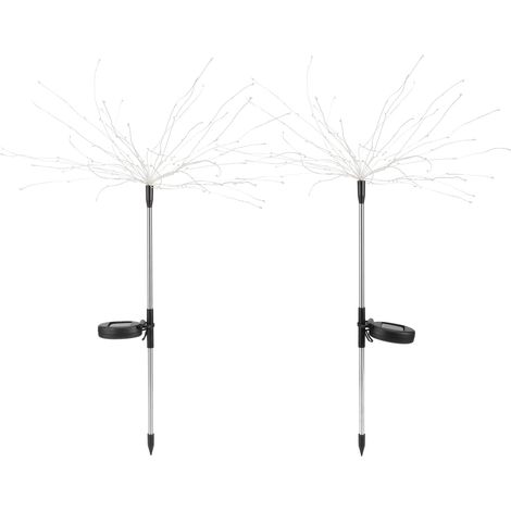 Guirlande lumineuse solaire d'extérieur avec 105 LED, idéale pour le jardin, la pelouse et les fêtes. Fil de cuivre de 35 cm. Lot de 2 guirlandes lumineuses solaires LED multicolores. (1/5)