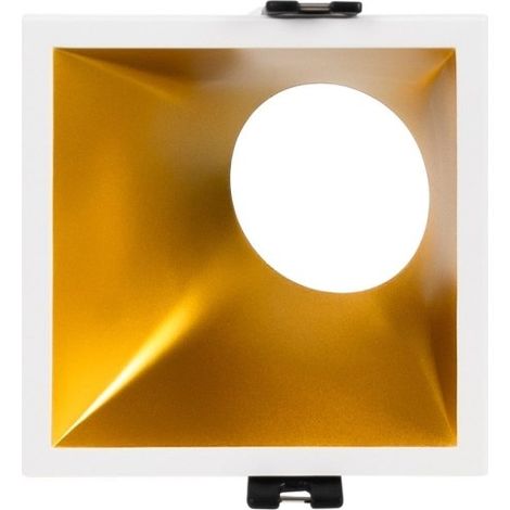 Aro Downlight Cuadrado Asimétrico - Bajo UGR - Corte 85 X 85mm - Dorado