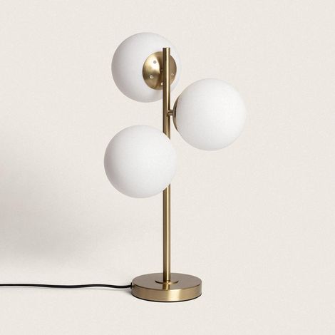Lampada da Tavolo Metallo e Vetro Moonlight Brass 3 Lampade Oro (1/5)