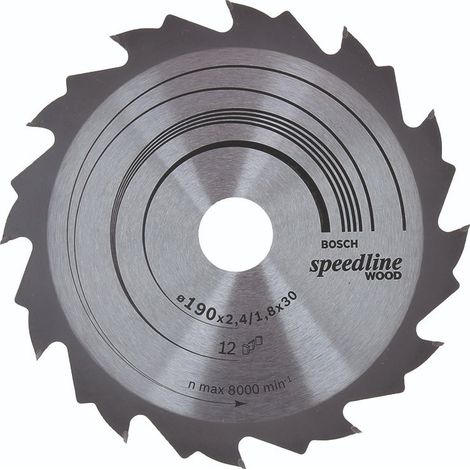 BOSCH DISCO SIERRA SPEEDLINE FOR WOOD 190 X 2.6 X 30D: 12FZ/WZ