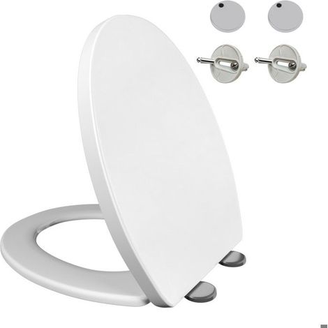 WC-Sitz – DAYPLUS – Standard-Oval-WC-Sitz – Absenkautomatik – Schnellverschluss – Verstellbares Scharnier
