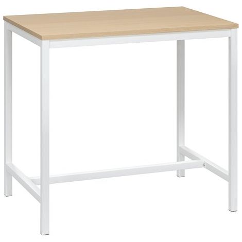 Table haute Swap L120 x H 110 x P 80 cm chêne clair - blanc - Maxiburo (1/3)