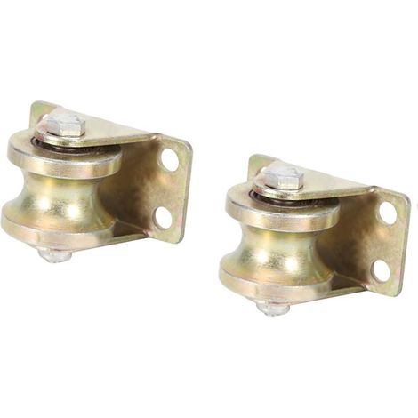 2 roulements à galets coulissants 32mm pour portail, roue en U avec rail de guidage (1/5)
