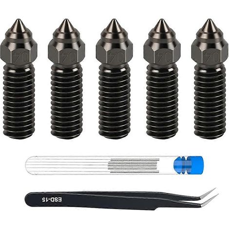 Kit de 5 boquillas de acero endurecido de 0,4 mm para extrusoras 3D K1, K1 Max, Ender3 V3 KE, CR-M4 y CR-10 SE (para impresoras 3D)